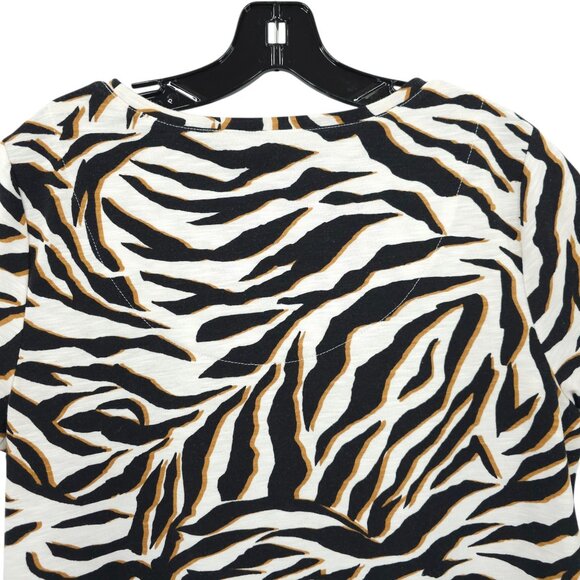Chicos Zenergy T Shirt Womens 1 US 8/10 Tiger Animal Print Side Slit Stretch - Picture 12 of 16